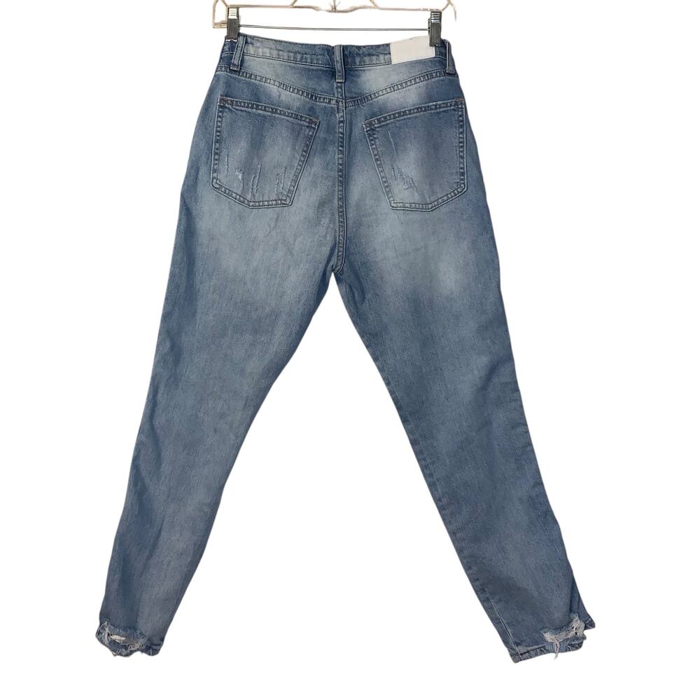 Pistola Nico Light Wash Distressed Side stripe Mom Jeans sz 28 - Picture 3 of 9